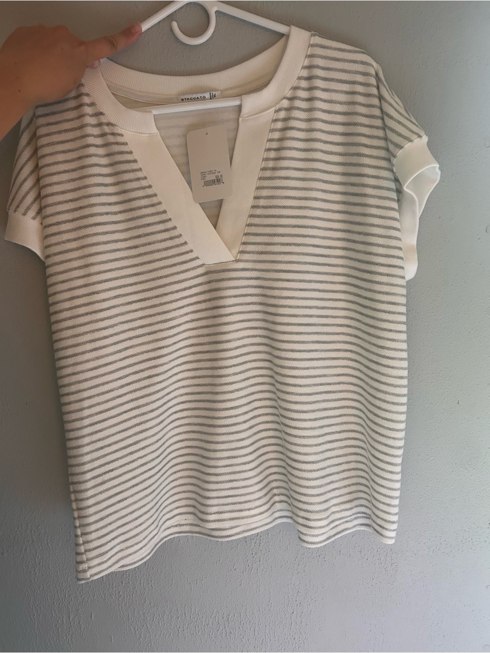 NWT Staccato Split Neck Terry Top Size XL